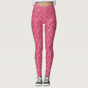 Cute weiß rotes Paisley-Muster Case-Mate iPhone-Hü Leggings