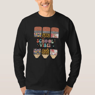 Cute Welcome Schule Vibes Lehrer Leopard Bleistift T-Shirt