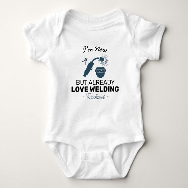 Cute Welder Baby I’m New but Already Love Welding Strampler (Vorderseite)