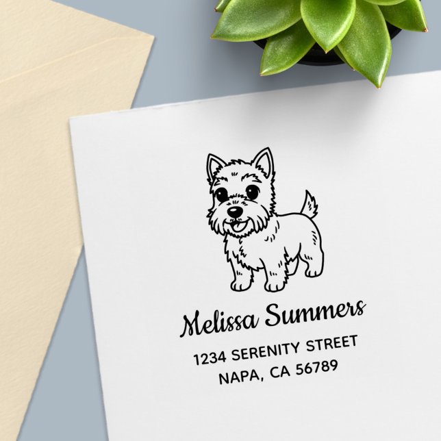 Cute West Highland Terrier Dog Address Permastempel (Von Creator hochgeladen)