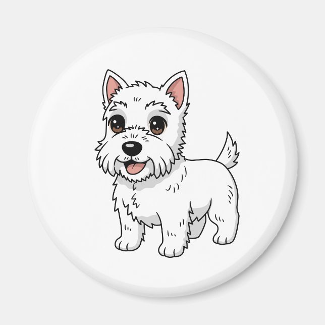 Cute West Highland White Terrier Dog Magnet (Vorne)
