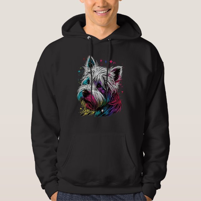 Cute Westie Dog on West Highland White Terrier  2 Hoodie (Vorderseite)