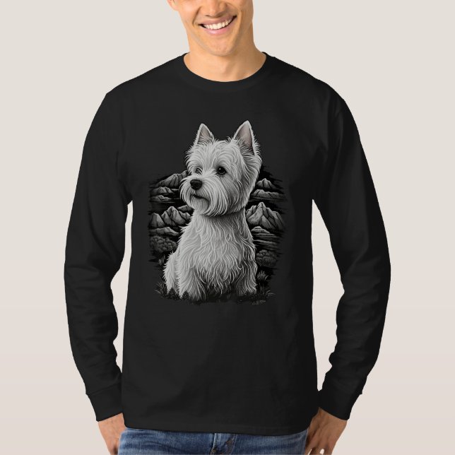 Cute Westie Dog on West Highland White Terrier Lov T-Shirt (Vorderseite)