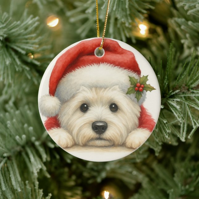 Cute Westie Keramik Ornament (Baum)