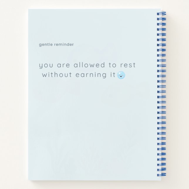Cute Whale Ocean Aesthetic Notebook | Soft Minimal Notizbuch (Rückseite)