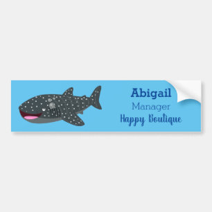 Cute whale shark happy cartoon illustration autoaufkleber
