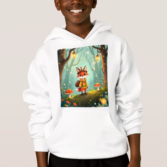 Cute Whimsical Cartoon Fox Hoodie (Vorderseite)