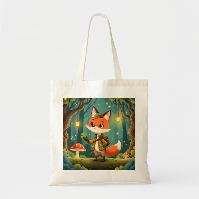 Cute Whimsical Cartoon Fox Tragetasche (Vorne)