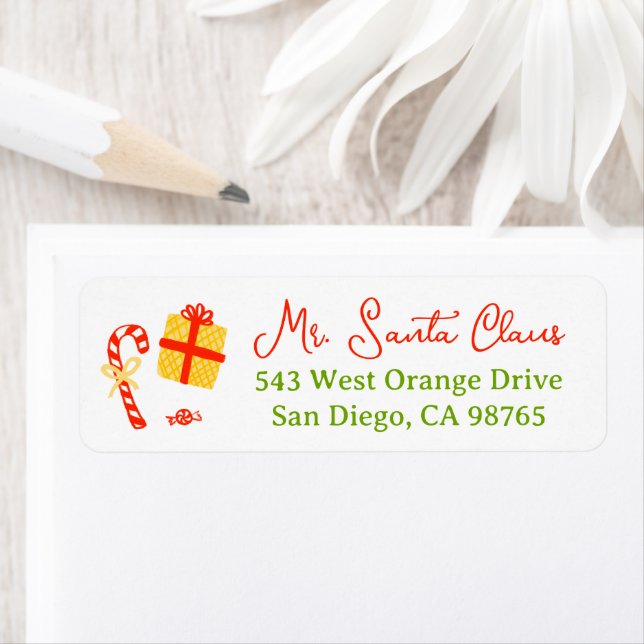 Cute Whimsical Christmas CUSTOM Return Address (Insitu)