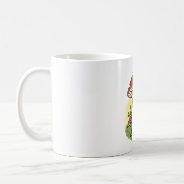Cute Whimsical Frog Knitting Illustration Kaffeetasse (Links)