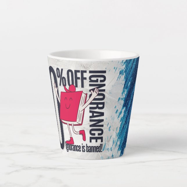 Cute Whimsical Reading Book Character  Milchtasse (Vorderseite)