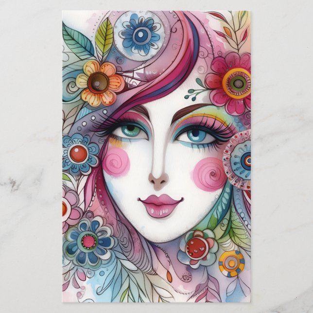 Cute Whimsical Scrapbook Paper For Paper Crafts (Vorderseite)