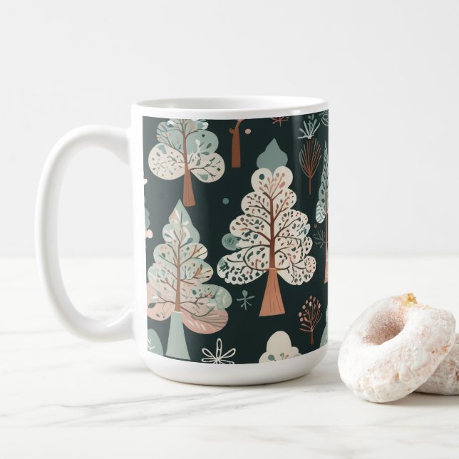 Cute Whimsical Tree Kaffeetasse (Mit Donut)