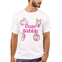 Cute White Bunny Rabbits Kawaii Easter Pattern