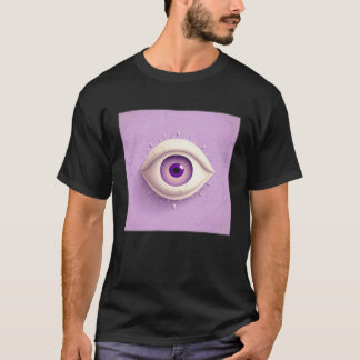 Cute White Eye Illustration Pastel Color Women Men T-Shirt