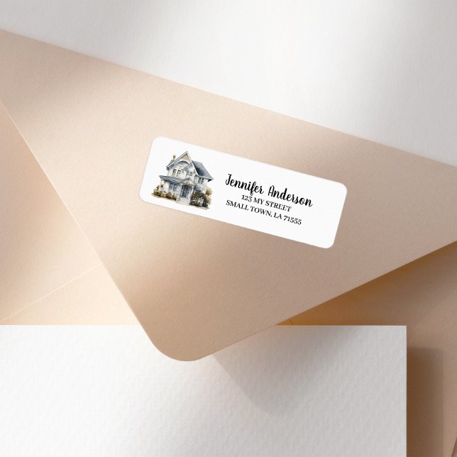 Cute White House New Home Envelope Address (Von Creator hochgeladen)