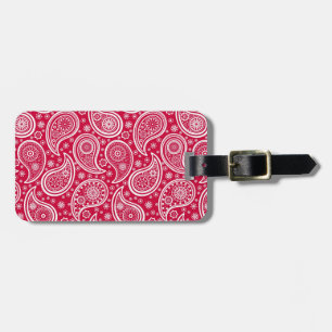 Cute white red paisley pattern Case-Mate iPhone ca Gepäckanhänger