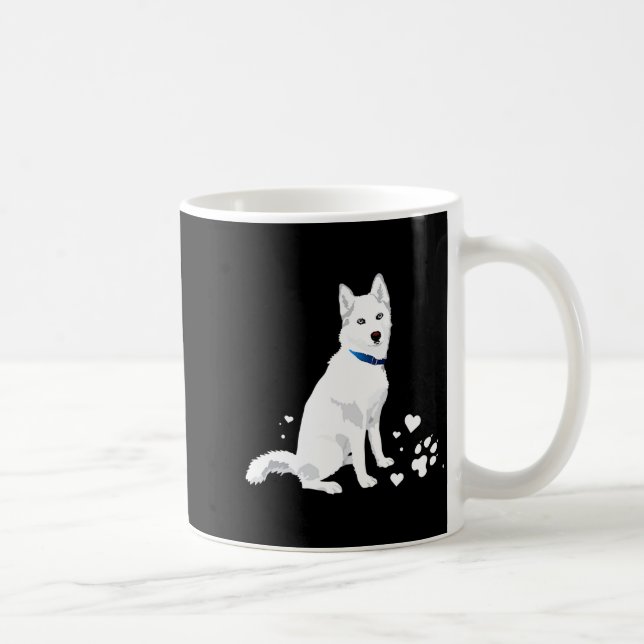 Cute White Siberian Husky Sweet White Snow Dog  Kaffeetasse (Rechts)