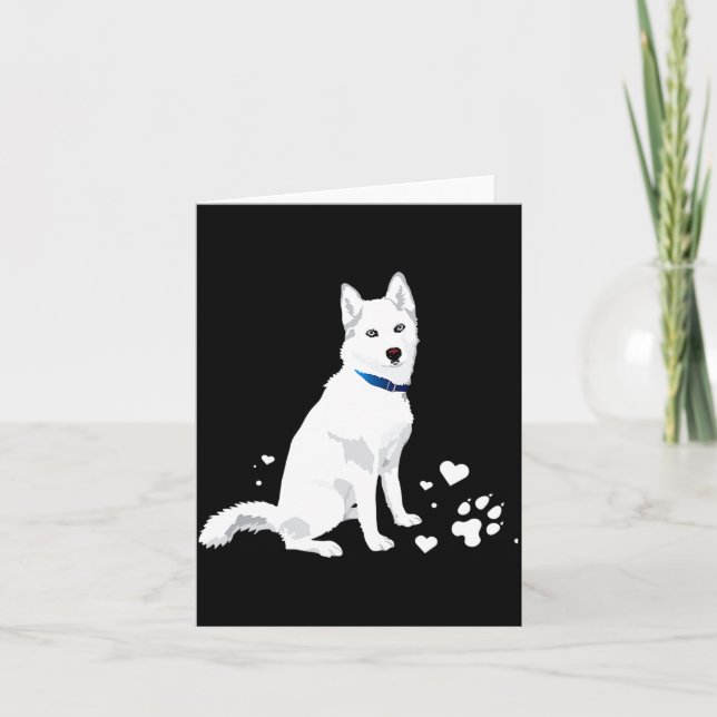 Cute White Siberian Husky Sweet White Snow Dog  Karte (Vorderseite)