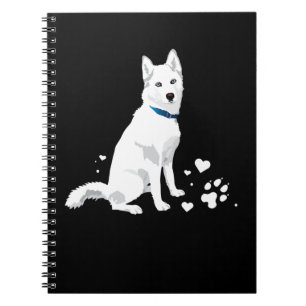 Cute White Siberian Husky - Sweet White Snow Dog Notizblock