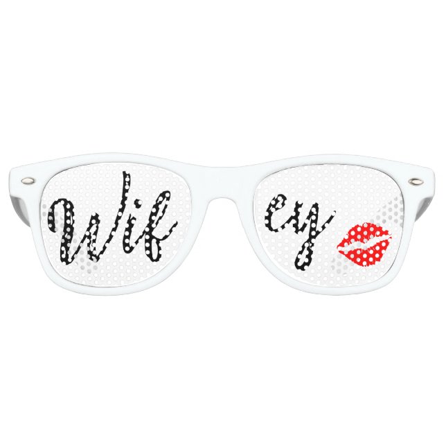CUTE! 😎  Wifey Sunglasses – Fun Kiss Lips Lens  Partybrille (Vorderseite)