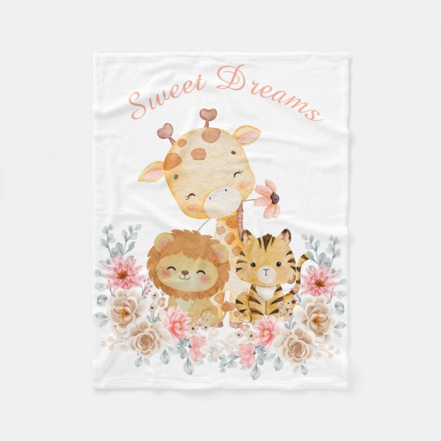 Cute Wild Animal Printed Blanket Fleecedecke (Vorderseite)