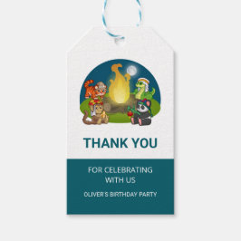 Cute Wild Animals Jungle Camping Birthday Party  Geschenkanhänger