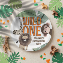 Cute Wild One Safari Animals First Birthday Party
