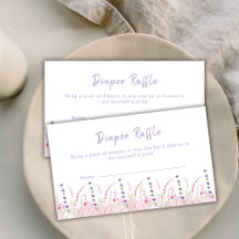 Cute Wildflower Garden Diaper Raffle Baby Shower 