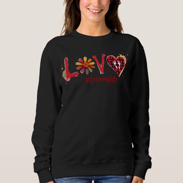 Cute Wildflower Heart Love Grammy Life Happy Birth Sweatshirt (Vorderseite)