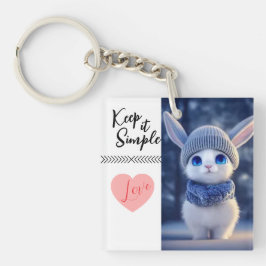 Cute Winter Bunny Keychain Schlüsselanhänger