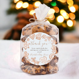 Cute winter Christmas cookie baby shower thank Runder Aufkleber