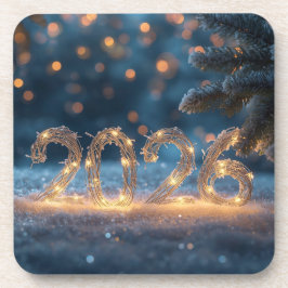 cute winter fox new year 2026 coasters getränkeuntersetzer