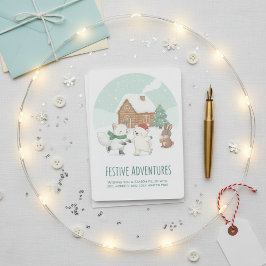 Cute Winter Friends Holiday Card Feiertagskarte