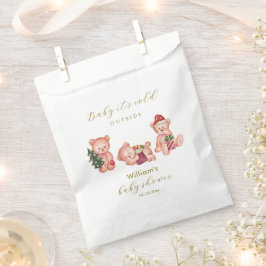 Cute Winter It's Cold Outside Bear Baby Shower Geschenktütchen