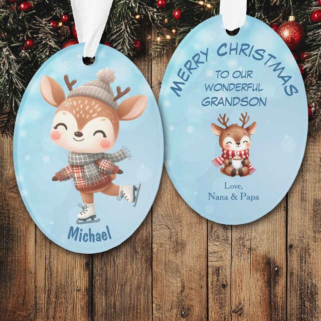 Cute Winter Reindeer Grandchild Christmas Ornament (Von Creator hochgeladen)