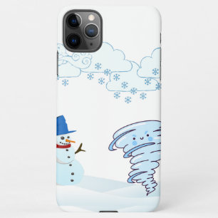 Cute winter snowman and wind iPhone 11Pro max hülle