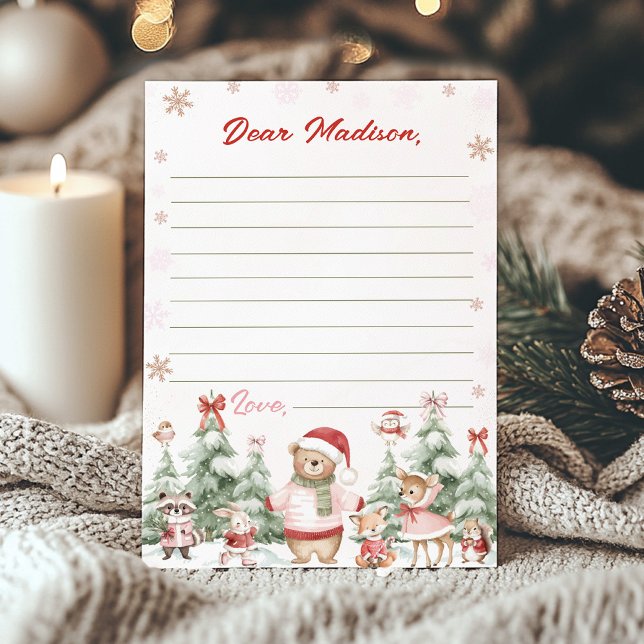 Cute Winter Woodland Birthday Time Capsule Card Dankeskarte (Von Creator hochgeladen)