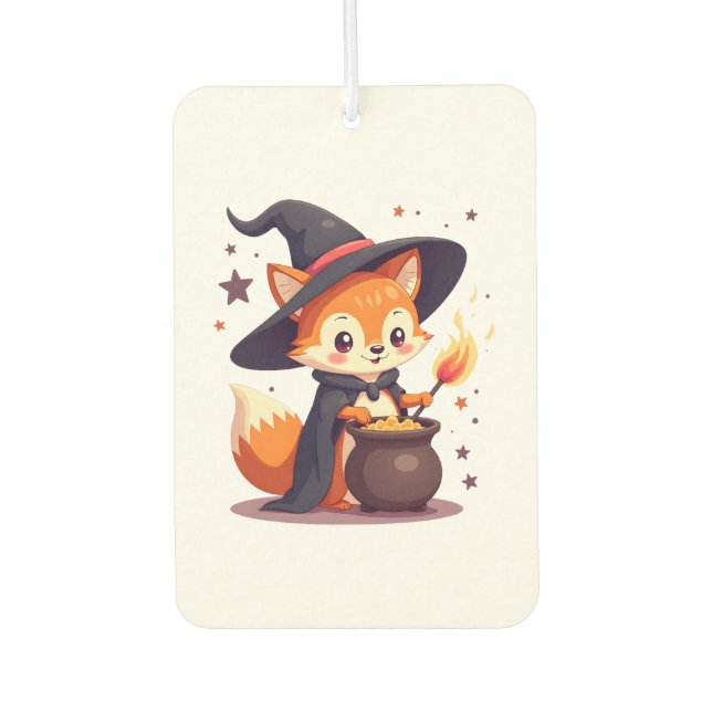 Cute Witch Fox � Magical Halloween Animal Tee Autolufterfrischer (Vorderseite)