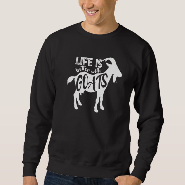 Cute With Goats Farm Animal Sweatshirt (Vorderseite)