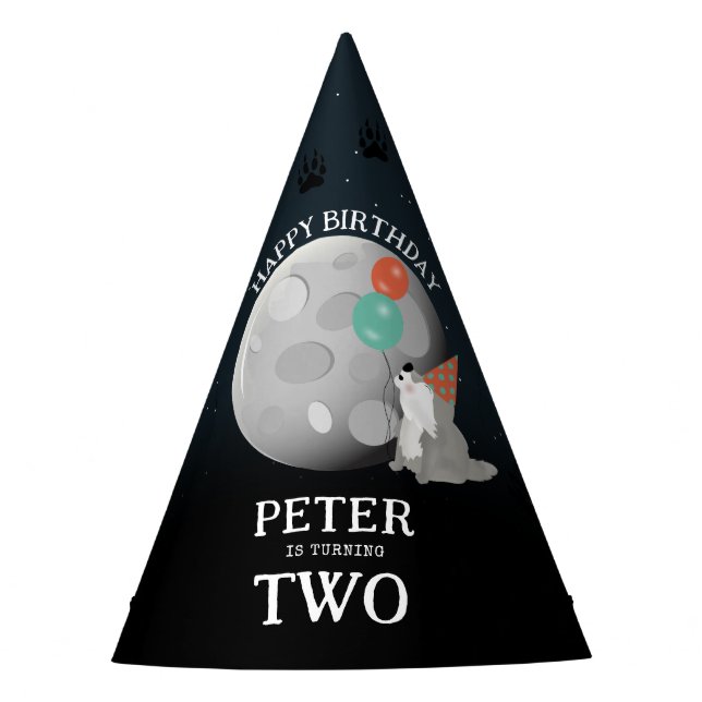 Cute Wolf Pack Woodland Moon Howling Birthday Partyhütchen (Vorderseite)