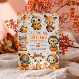 Cute Woodland Animals Autumn Fall Kids' Birthday Einladung