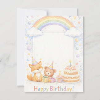 Cute Woodland Animals Birthday Invitation Einladung