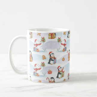 Cute Woodland Animals ChristmasPattern Holiday Mug Kaffeetasse