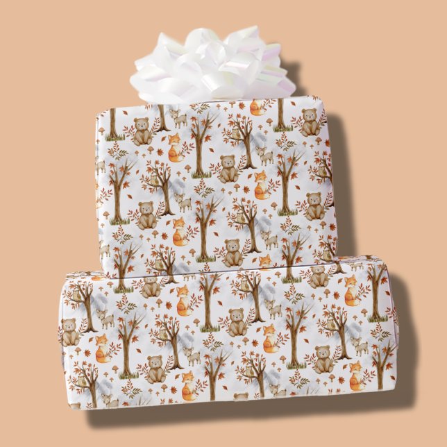 Cute Woodland Animals Pattern Geschenkpapier (Von Creator hochgeladen)