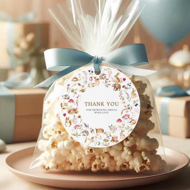 Cute Woodland Forest Animals Baby Shower Geschenkanhänger (Von Creator hochgeladen)