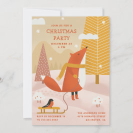 Cute Woodland Fox | Winter Forest Christmas Party Einladung