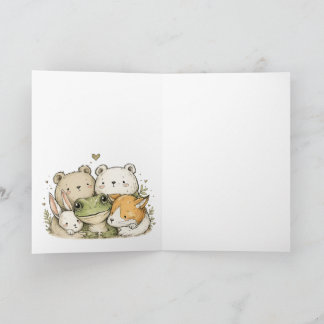 Cute Woodland Friends Birthday Card | Adorable Fro Karte