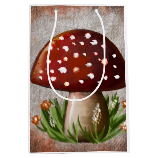 Cute Woodland Mushroom Tissue Paper Mittlere Geschenktüte (Vorderseite)