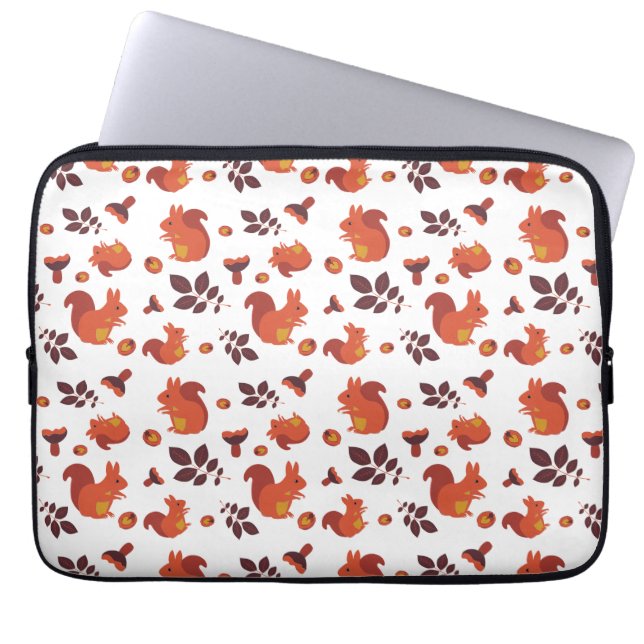 Cute Woodland Squirrel Autumn Pattern Laptopschutzhülle (Vorderseite)